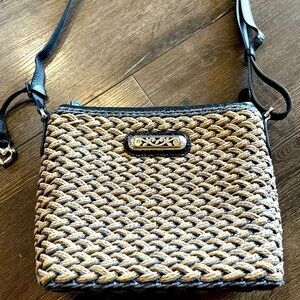 Brighton Blue Woven Straw like Crossbody Bag